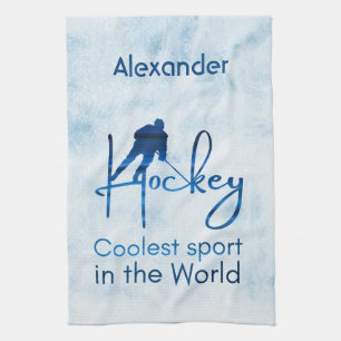 Hockey skate towel coolest sport blue