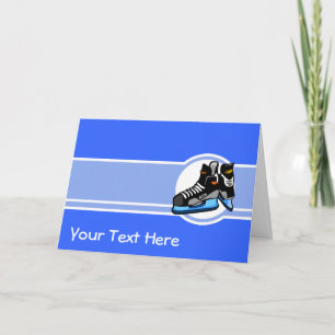 Hockey Skates; Blue Note Card