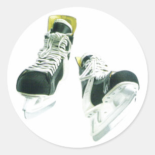 Hockey Skates Classic Round Sticker