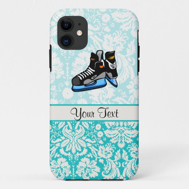 Hockey Skates; Damask Case-Mate iPhone Case (Back)