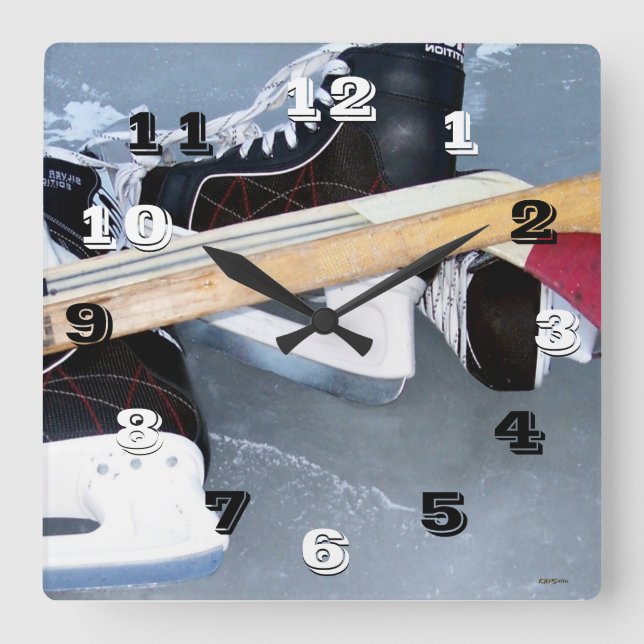 Hockey Skates Wall Clock (Front)