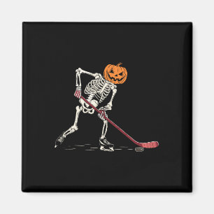 Hockey Skeleton Halloween Player Catcher Mens Boys Magnet