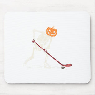 Hockey Skeleton Halloween Player Catcher Mens Boys Mouse Pad