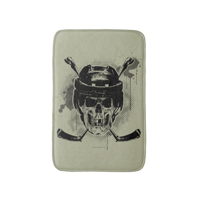 Hockey Skull Bath Mat (Front Vertical)