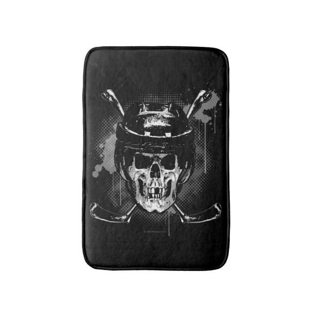 Hockey Skull Bath Mat (Front Vertical)