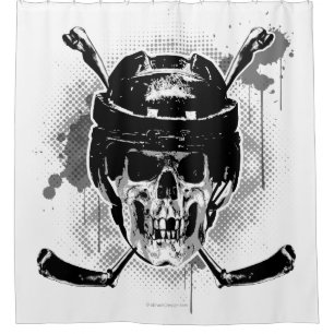 Hockey Skull Shower Curtain