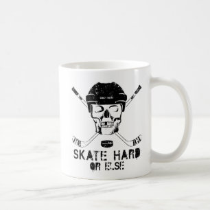 Hockey Skull Skate Hard or Else Coffee Mug
