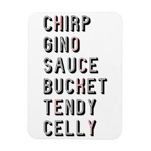 Hockey Slang Chirp Gino Sauce Bucket Tendy Celly Magnet