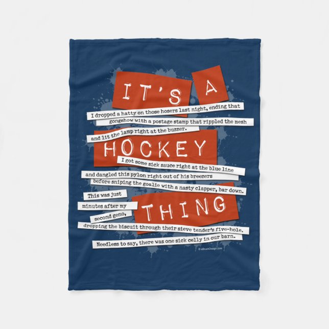 Hockey Slang Fleece Blanket (Front)