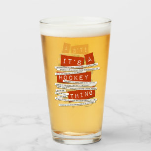 Hockey Slang Glass