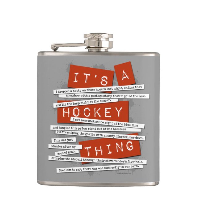 Hockey Slang Hip Flask (Front)