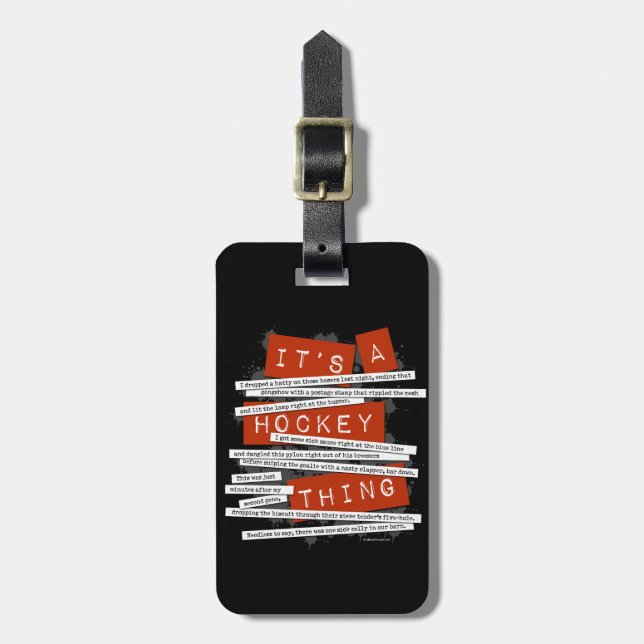 Hockey Slang Luggage Tag (Front Vertical)