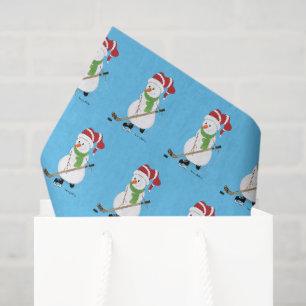 Hockey Snowman Christmas Tissue Paper