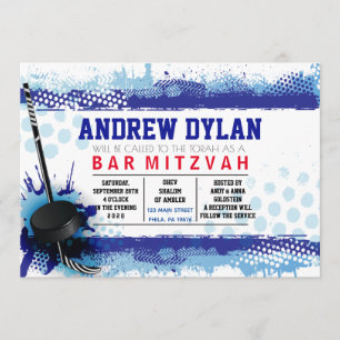 HOCKEY SPLASH Bar Mitzvah Invitation