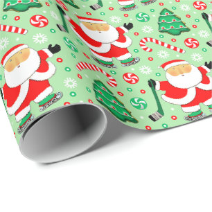 Hockey Sports Christmas Gift Wrapping Paper
