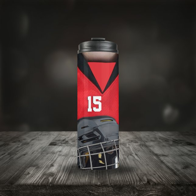 Hockey Sports Gear Custom Jersey Number Thermal Tumbler (Creator Uploaded)