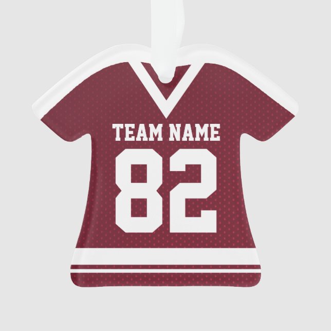 Hockey Sports Jersey Maroon with Photo Ornament (Front)