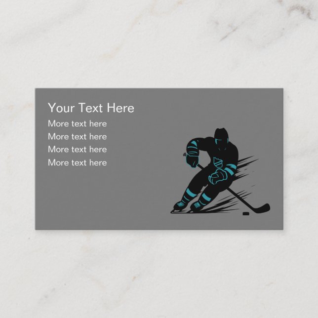 Hockey Sports Theme Business Card Design (Front)