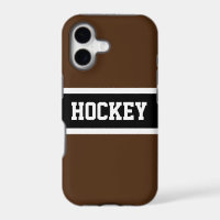 HOCKEY Sporty Dark Brown Black White Stripes