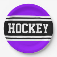 HOCKEY Sporty Purple Black White Racing Stripes