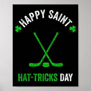 Hockey St Patricks Day Boys Men Shamrock Hockey Poster
