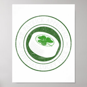 Hockey St. Patrick's Day - Lucky Puck With Shamroc Poster