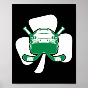 Hockey St Patricks Day Shamrock Hockey Lover Irish Poster