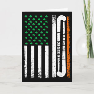 Hockey St Patricks Day Shirts Women Patriot Americ Card