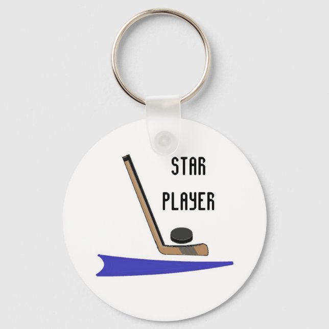 Hockey Star Player Key Ring (Front)