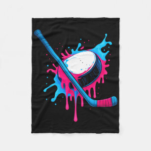 Hockey Stick And Puck Ice Cream Drip Boys Tee Fleece Blanket