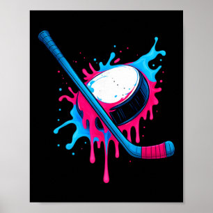 Hockey Stick And Puck Ice Cream Drip Boys Tee Poster