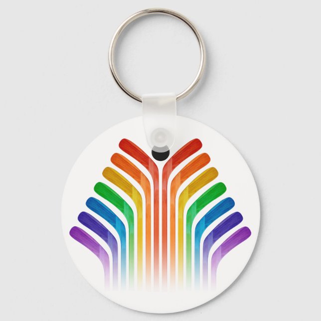 Hockey Stick Spectrum Key Ring (Front)