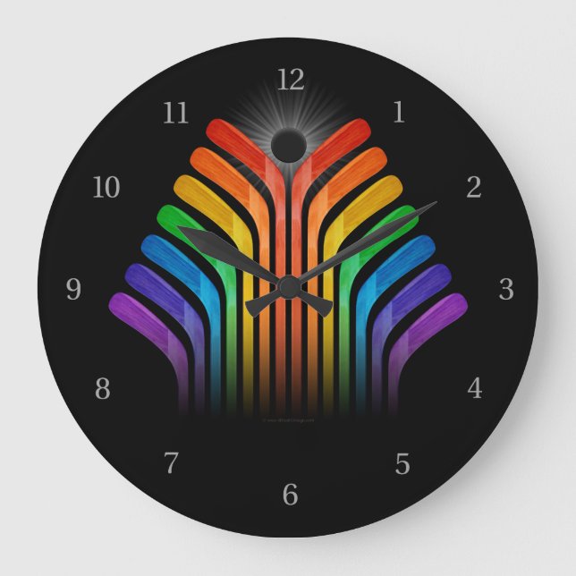 Hockey Stick Spectrum Large Clock (Front)