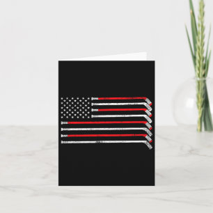 Hockey Stick Usa Flag Faded Hockey Player Women Ki Card