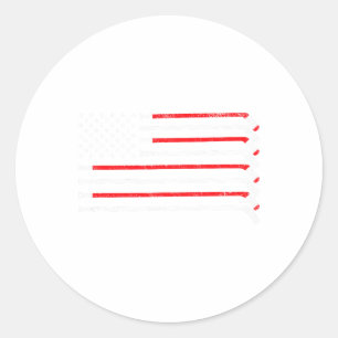 Hockey Stick Usa Flag Faded Hockey Player Women Ki Classic Round Sticker