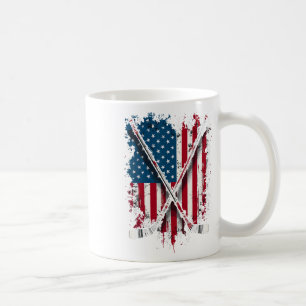 Hockey Stick Usa Flag Hockey Player Coffee Mug
