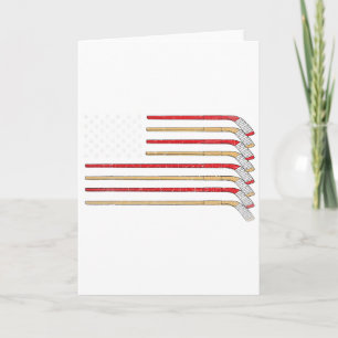 Hockey Stick Usa Flag Ice Hockey Boys Hockey Playe Card