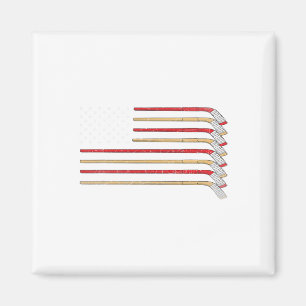 Hockey Stick Usa Flag Ice Hockey Boys Hockey Playe Magnet