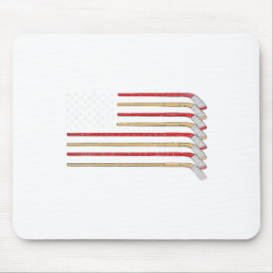 Hockey Stick Usa Flag Ice Hockey Boys Hockey Playe Mouse Pad