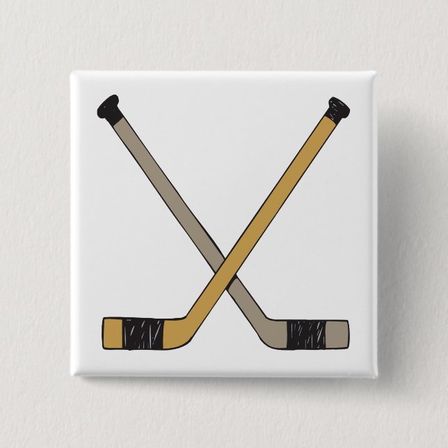 Hockey Sticks 15 Cm Square Badge (Front)