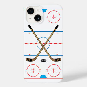 Hockey Sticks and Centre Ice Hockey Rink Case-Mate iPhone 14 Case