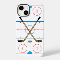Hockey Sticks and Centre Ice Hockey Rink