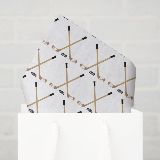Hockey Sticks and Puck Tissue Paper (Gift Bag)