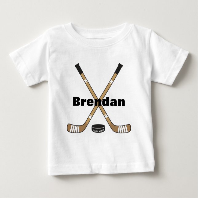 Hockey Sticks Baby Infant Personalised Baby T-Shirt (Front)