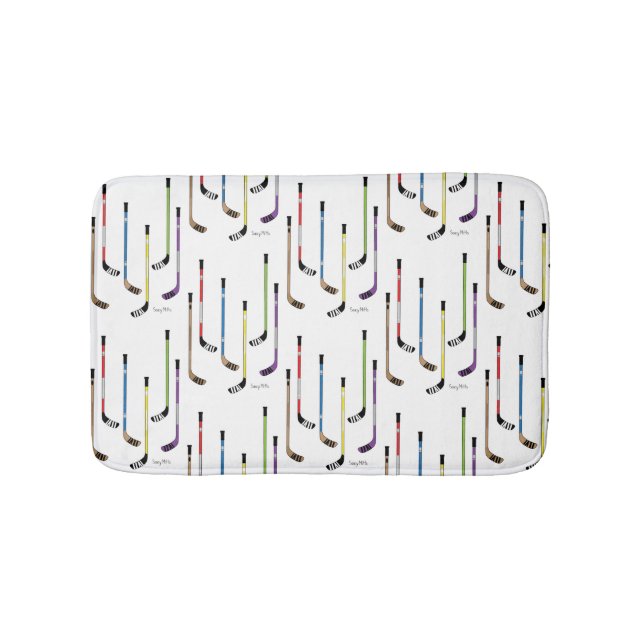 Hockey Sticks Bathroom Colourful Bath Mat (Front)