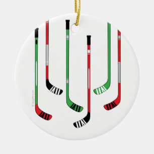 Hockey Sticks Christmas Ornament
