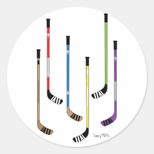 Hockey Sticks Classic Round Sticker