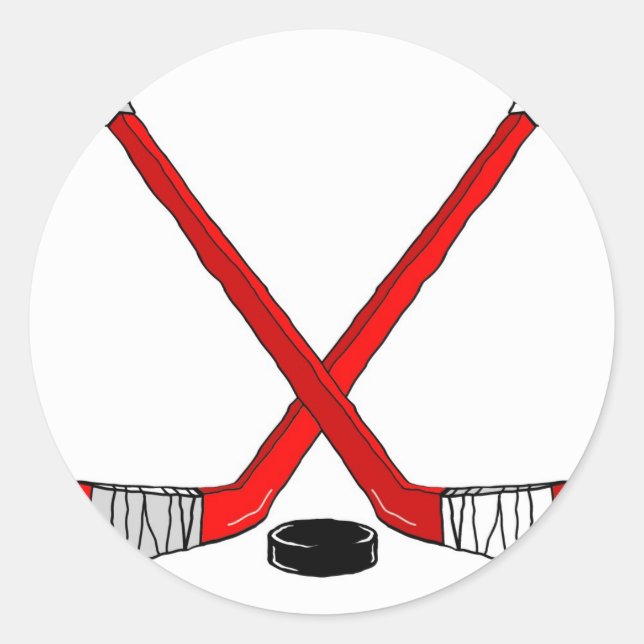 Hockey Sticks Classic Round Sticker (Front)