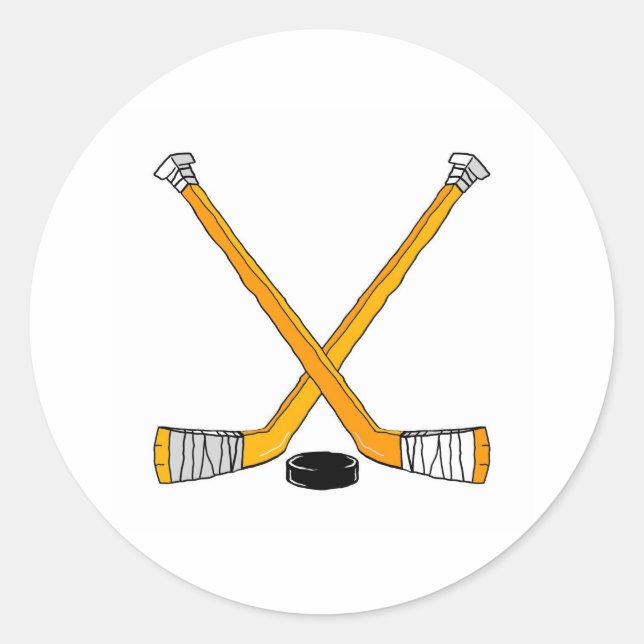 Hockey Sticks Classic Round Sticker (Front)
