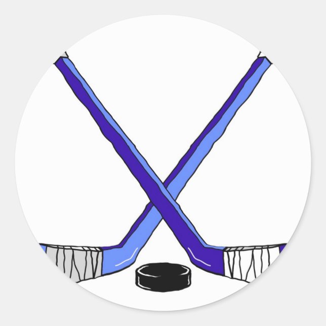 Hockey Sticks Classic Round Sticker (Front)